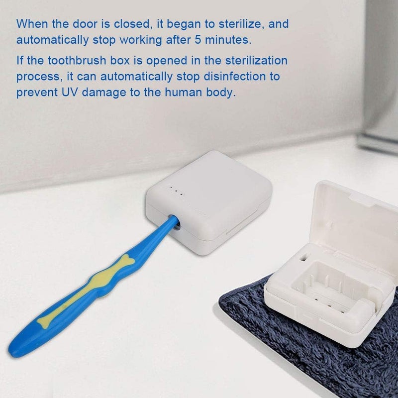 woobles Toothbrush Sanitizer, Wall Mountable Portable UV Toothbrush Head Sterilizer Disinfector(White) - Image 5